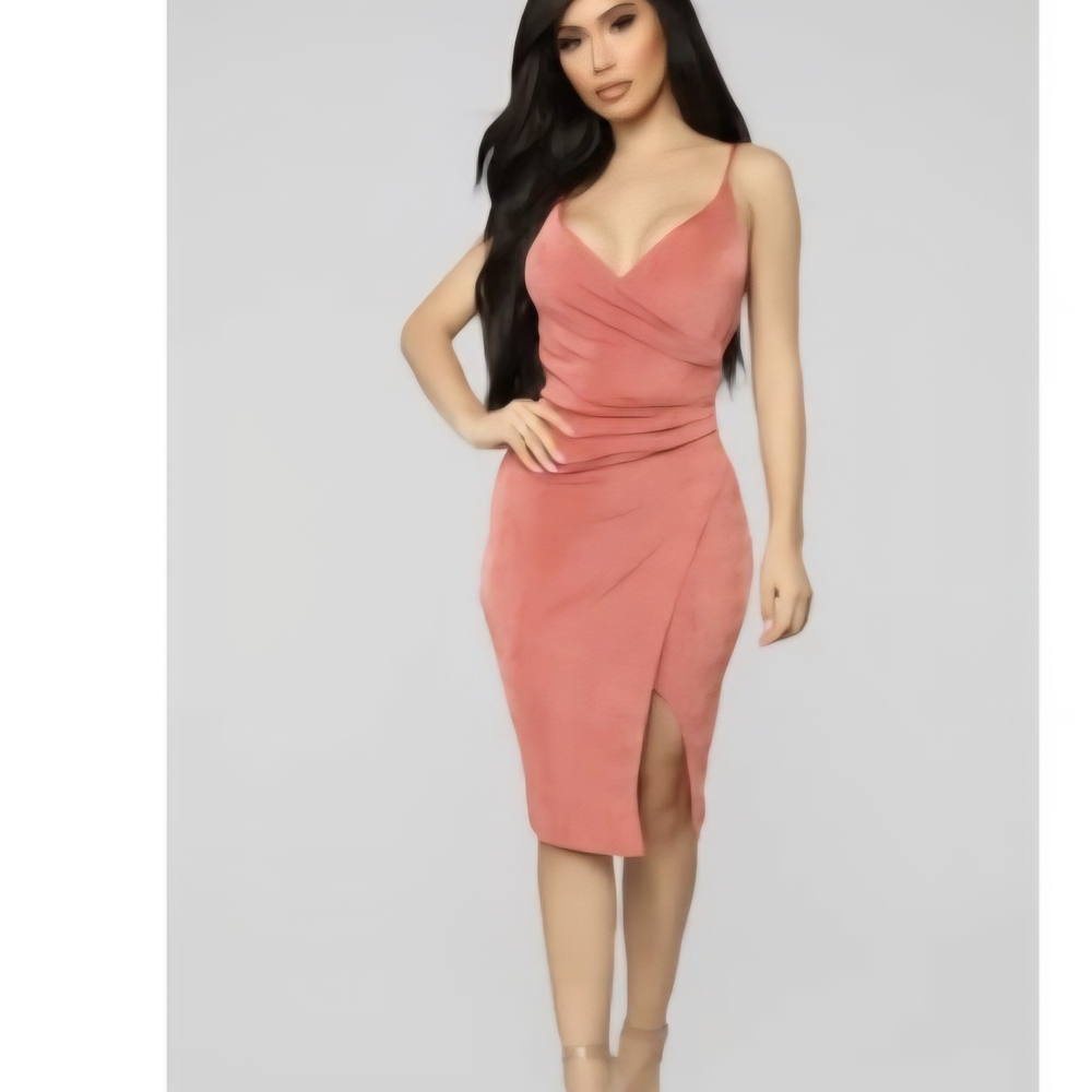 Fashion Nova Coral Midi Dress